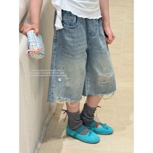 ZIRUIBABA | Summer Girls Denim Shorts Five-divided Thin Design Ripped