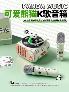 Panda K-Song Bluetooth Speaker Mini Integrated with Microphone Singing Microphone Birthday Gift for Girls Portable Wireless Soundbox