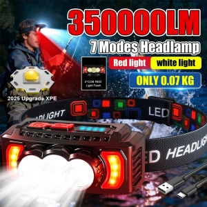 35000LM Headlamp Super Powerful Flashlights EDC LED Flashlight Portable Lights USB Rechargeable Lamp for Outdoor Camping Hiking