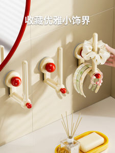 Bathroom Wall Mounted Hair Elastic Band Storage Hook Organizer Nordic Style Plastic Pure Color Hair Accessories Organizer