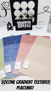 Socone 45×30cm Gradient Textured Placemats Waterproof Heat Resistant Table Mats Dining Table Decor
