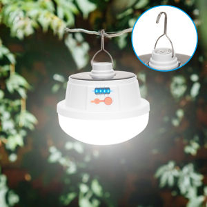 Portable Bulb Work Repair Light Solar USB Rechargeable Mobile Outdoor LED Lamp with Hook Power Display for Emergency Night Camping