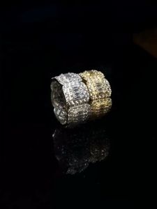 New Micro Set Zircon Ring Hot Selling Retro Personalized Ladder Square Zircon Couple Hip Hop Ring