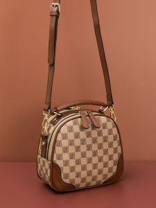 กระเป๋าหนังแท้สำหรับผู้หญิง กระเป๋าสะพายข้างทรงกลมขนาดเล็ก กระเป๋าถือ กระเป๋าสะพายข้าง กระเป๋าแฟชั่นฤดูใบไม้ร่วง กระเป๋าสะพายข้างแบบพกพา กระเป๋าสุดเท่