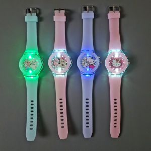 Jam Tangan Anak Perempuan Frozen Lampu Warna Warni