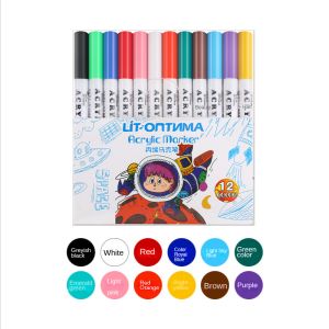 LYZRC Acrylic Marker 24 Color Water-based Marker Stone Painting Brush New Press Free Outdoor Art Ceramic Pen Gifts for Boys and Girls
