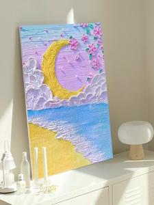 Modern Minimalist DIY Texture Painting Materials Handmade Cream Wave Bay Quartz Sand Relief Decorative Painting Fill Oil Color