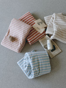 Simple Modern Japanese Stripe Cotton Knitted Single Duvet Cover Pure Cotton Bedding Single Person Quilt Cover Full Cotton Tencel