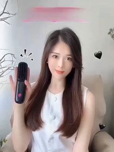 Lược điện chải tóc không dây ion âm cao cấp Lược điện duỗi tóc không dây màn hình số hiển thị chăm sóc tóc bóng mượt tạo kiểu nhanh dễ dàng mang theo  Phụ Kiện Chăm Sóc Tóc