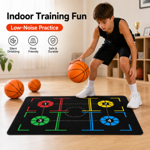 Basketball Training Mat + Silent Balls Set Sizes 3 5 7 Indoor Practice & Coordination