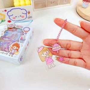 Set Stiker Comel Kanak Kanak DIY Hiasan Buku Nota Gantung Kartun Kalis Air Hadiah Kotak Tangan Cute Gooka Goo Goo Card  Small Pendant Goo Plate Notedbook Waterproof Sticker 可爱咕卡套装儿童DIY异形咕卡小挂件卡通PET防水贴手帳貼紙纸手提礼盒 E295