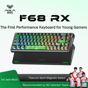 AULA | AULA F68 RX Wired Magnetic Gaming Keyboard 8000Hz Polling 0.001mm RT Accuracy 68 Keys 256K Scan Hot-Swappable RT Adjustable PC