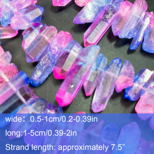 7“5inch/19cm Raw Quartz Crystal Points Beads Rough Crystal Stick Spike Point Beads