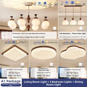 HUIPU ZHAOMING | Retro Style Simple Vintage Atmosphere Protective Living Room Chandelier