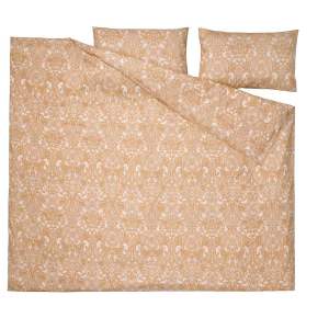 JÄTTEVALLMO แยตเทอวัลล์โม ปลอกผ้านวม+ปลอกหมอน 2 ใบ เหลือง/ขาว 240x220/50x80 ซม.