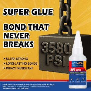 LOOLIFL- super cyanoacrylate strong glue 10 seconds adhesion waterproof such as plastic metal wood rubber ceramics.