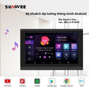 Máy Nghe Nhạc Nền Thông Minh 7 Inch Cho Nhà Thông Minh Hệ Điều Hành Android Kết Nối Bluetooth WiFi Màn Hình Cảm Ứng Hệ Thống Khuếch Đại Âm Thanh 2 Vùng Âm Thanh Nổi