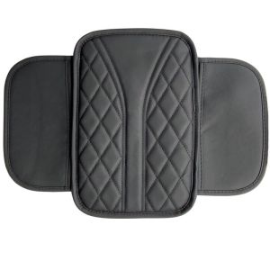 1pc Car Armrest Pad with Storage Bag PU Leather Car Elbow Pad Car Center Console Armrest Box Cushion Auto Armrests Storage Pad