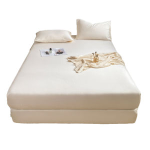 Japanese Style Non-Cotton Full Enclosure Bed Canopy Single Piece Mattress Protector Summer Season Allergy Relief Bedding Cover