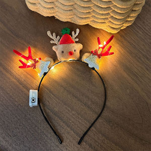 Glowing Christmas Deer Antlers Forest System Hair Accessories Hair Clips Childrens Gift Christmas Holiday Photo-taking