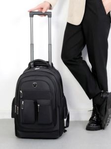 Rolling Backpack For Men Women Travel Backpack With Wheels Large Capacity Laptop Carry On Bag