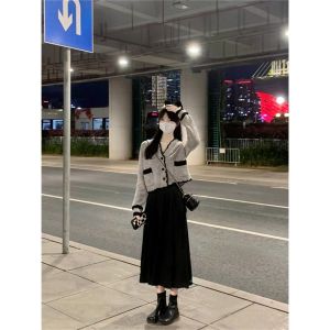 High-end New Fashion Elegant Knit Cardigan Skirt Two-piece Set