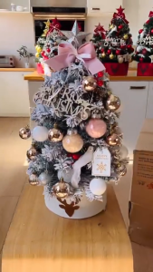 [SG READY STOCK] Mini Christmas Tree 45/60cm Desktop Ornament Christmas Tree Decoration Gift Set Christmas Gift 圣诞树