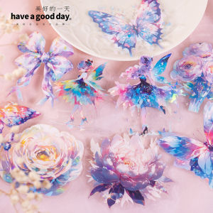 Rainbow Paradise Shell Light Stickers Waterproof Vibrant Girls Scrapbooking DIY Decoration Material Creative Paper Products