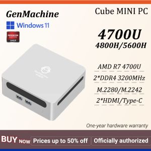 GenMachine Ren4000คอมพิวเตอร์ขนาดเล็ก4700U AMD Ryzen7 4700U CPU 2.0GHz สูงถึง4.1GHz Windows 11 DDR4 3200Mhz WiFi6 NUC เกมพีซี