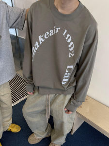 American Fashion Brand Letters Print Long Sleeves T-Shirt Men and Women Fall and Winter New Arrival Couple Bottoming Shirt Tops Casual round Collar Fashion