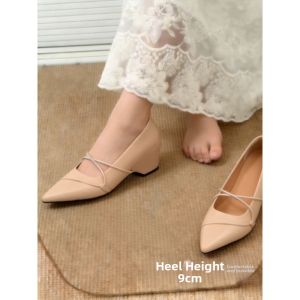 SENYUMI | French Style Height Increasing Mary Jane Shoes 9CM