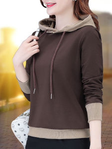 Womens Hoodie Spring Autumn Thin Loose Casual Fashion Short Style Cotton Polyester Blend Long Sleeve Hooded Top