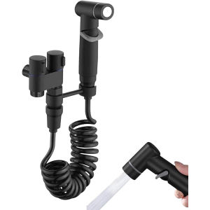 1-In-2-Out Dual Control Valve Hand Held Bidet Sprayer for ToiletMini Toilet Faucet Sprayer Kit Butt WasherHand Shower Bidet