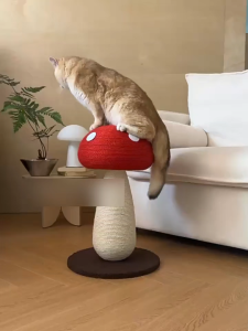 New Elegant Mushroom-Shaped Cat Scratcher Lounge Pad with Plush Design