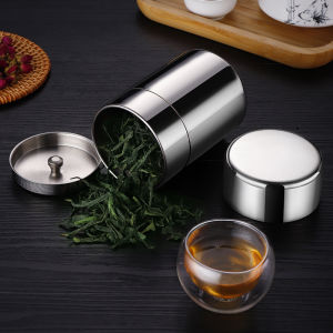 Stainless Steel Tea Leaf Tins Canister Containers Home Kitchen Canisters for Tea Coffee Sugar Storage Tins Can