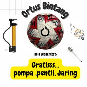 Bola Sepak Ortus Bintang size 5 - Gratiss pompa pentil dan jaring - bola kaki