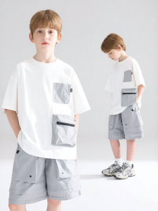 MUCMUKN | Cooling Sorona Material Outdoor T-Shirt Shorts for Boys with Pockets
