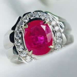 Cincin Batu Permata Ruby Corundum Super Class