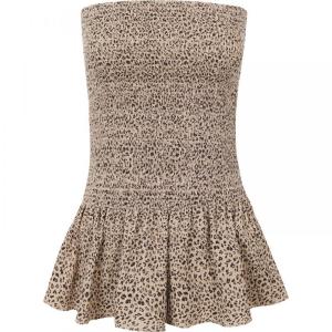 Stylish Spicy Girl Backless Leopard Print Top
