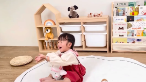 Modern Solid Wood Toy Cabinet / Kids Bookshelf Shelves Storage Montessori Teaching Aids Childrens Schoolbag