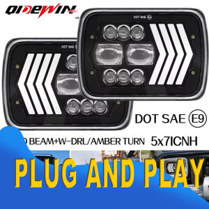 5X7 Car H4 Headlamp Signal Light 7 Square Led H4 Work Light Headlamp DRL Daytime Lamp Headlight For XJ YJ Jeep Wrangle SUV