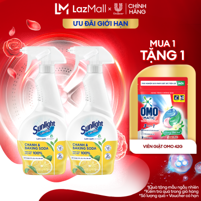 Combo 2 Chai Nước lau bếp Sunlight Chanh & Baking soda|Phiên bản nâng cấp từ Cif|Đánh bay 100% dầu mỡ|Chai 500ml