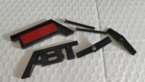 Tem Nhãn Dán Lưới Tản Nhiệt Màu Đen ABT Cho Xe VW Audi A6 A5 A4 A3 A1 Q3 Q5 Q7 RS3 RS5 RS7 TTS RS4 S5 - Decal Biểu Tượng Xe Hơi PVC Bóng