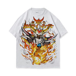Bandai | Ronin Warriors Animation Derivatives Sanada Ryo Printed T-Shirt Mens and Womens Summer New Fashion Cotton Short Sleeve Top