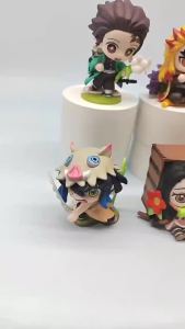 Bandai | Hot In Stock Demon Slayer Blind Box Tanjiro Kamado Nezuko Anime Figure Creative Personalized Statue Model Ornament Surprise Gift