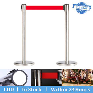 Retractable Belt Barrier Crowd Control Stanchionwith 2 m Red Retractable Belt