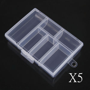 Jewelry Bead Grid Storage Box Fishing Gear 6-Grid with Card Slot Accessories Box Fish Hook Fish Float Portable Storage Box