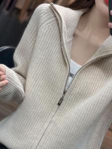 Loose High-Neck Thickened Cardigan Sweater Jacket