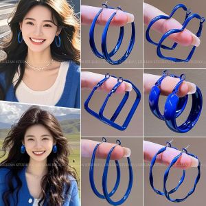 Blue Lover Earrings Women 2025 New Personality Exaggerated Earrings Outdoor Travel Fashion Earrings