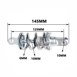 Mountain Bike Spring Shock Absorber 125mm MTB Bicycle Rear Shock Absorber Adjustable for Spring Damper Electric Scooter